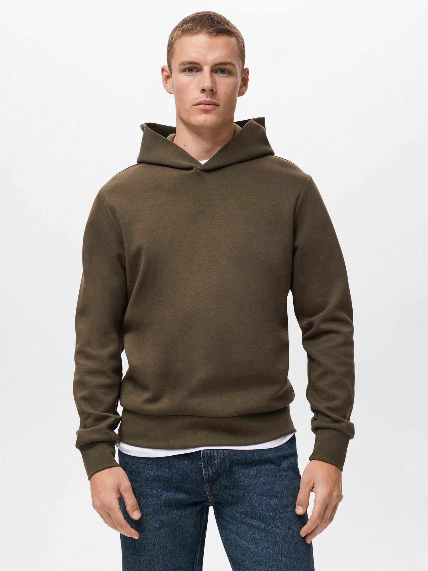Product image 1 of 8, which shows Mango Bono Cotton Blend Hoodie, Dark Green, XS