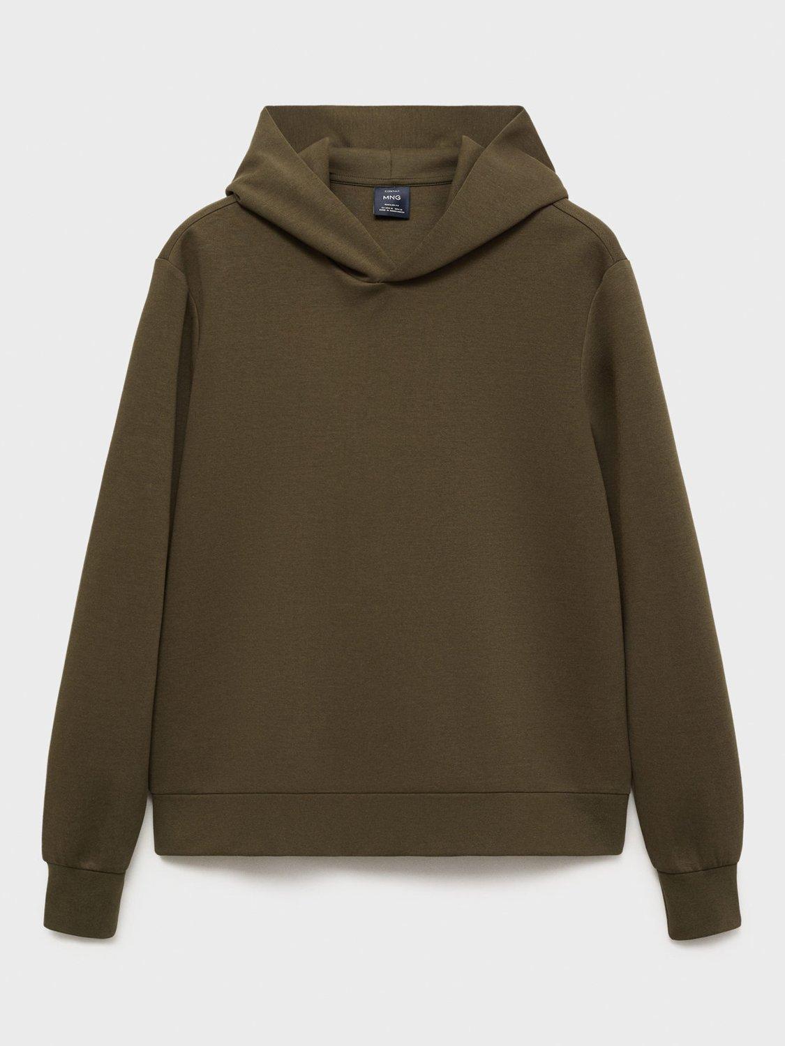 Product image 3 of 8, which shows Mango Bono Cotton Blend Hoodie, Dark Green, XS
