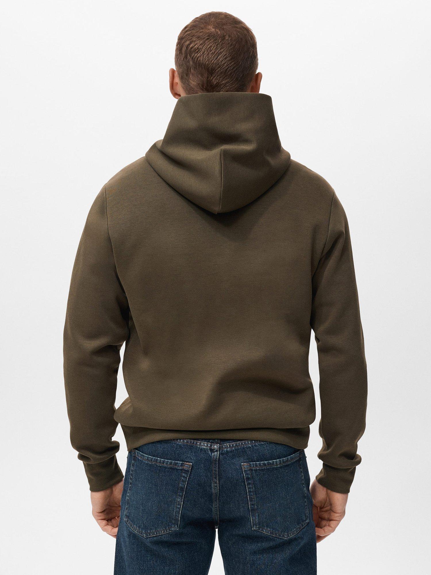 Product image 4 of 8, which shows Mango Bono Cotton Blend Hoodie, Dark Green, XS