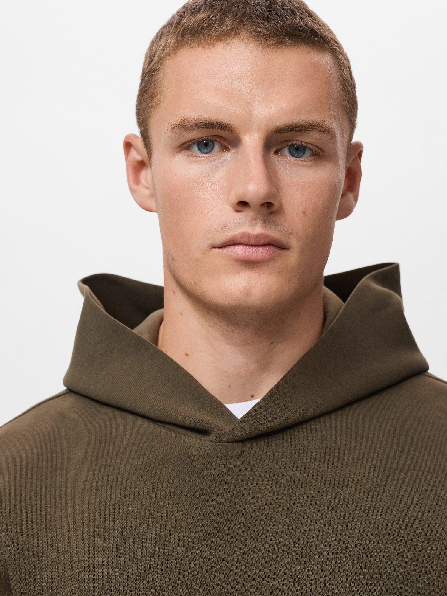 Product image 6 of 8, which shows Mango Bono Cotton Blend Hoodie, Dark Green, XS