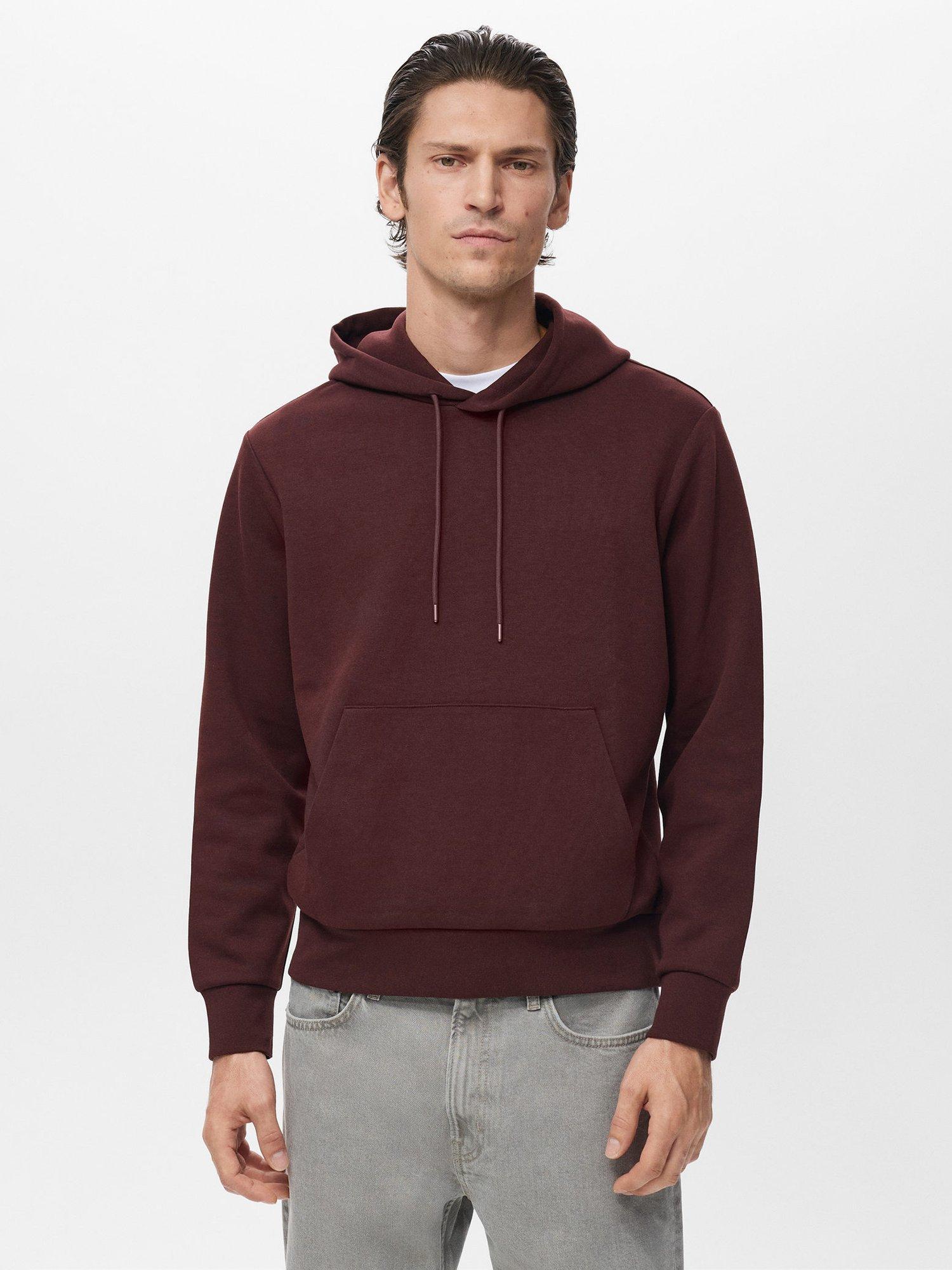 Product image 1 of 8, which shows Mango Bono Cotton Blend Hoodie, Dark Red, XXL