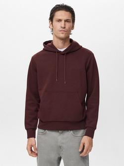 Mango Bono Cotton Blend Hoodie, Dark Red