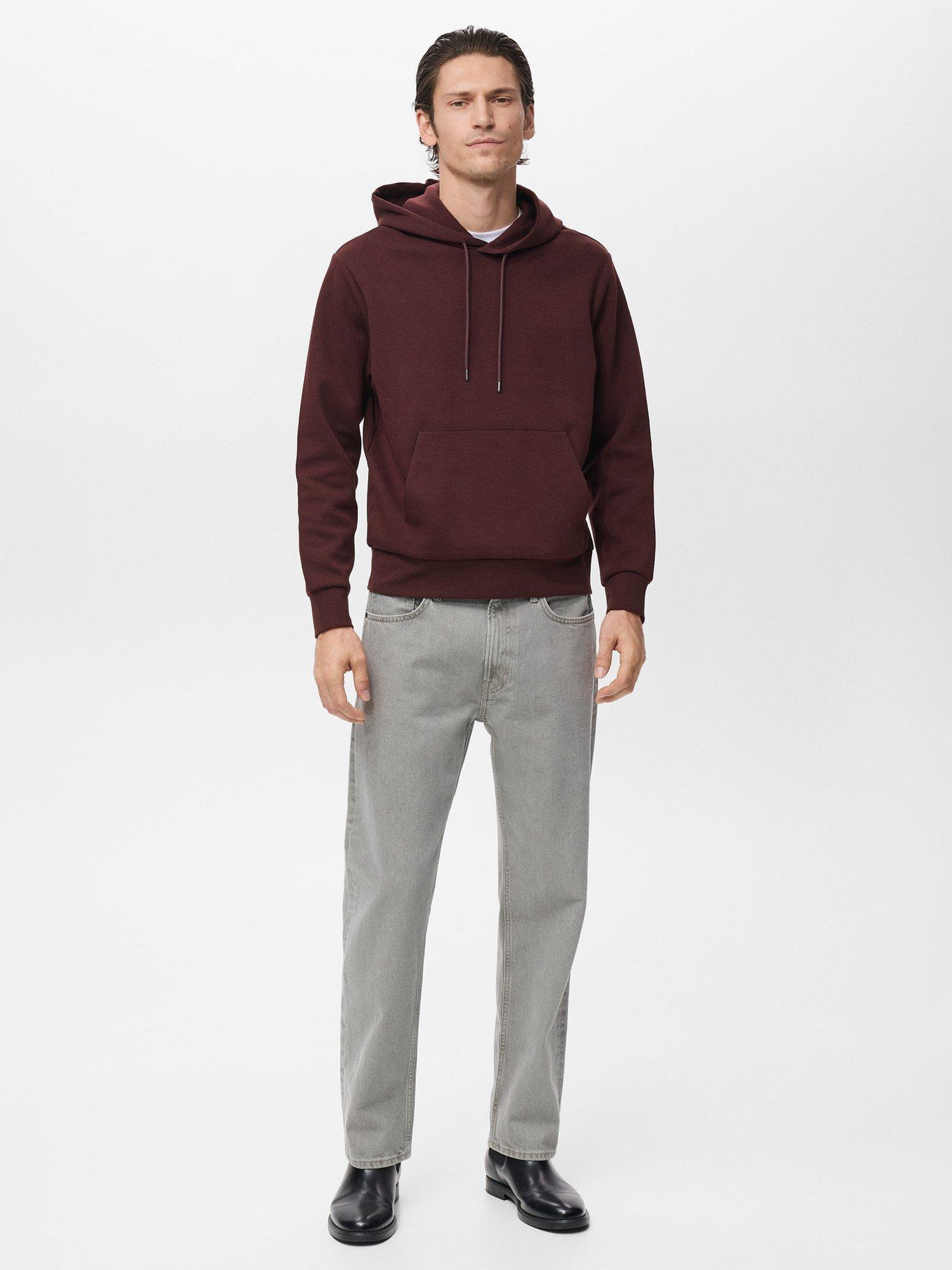 Product image 2 of 8, which shows Mango Bono Cotton Blend Hoodie, Dark Red, XXL