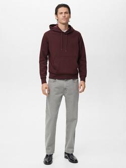Mango Bono Cotton Blend Hoodie - view 2, Dark Red