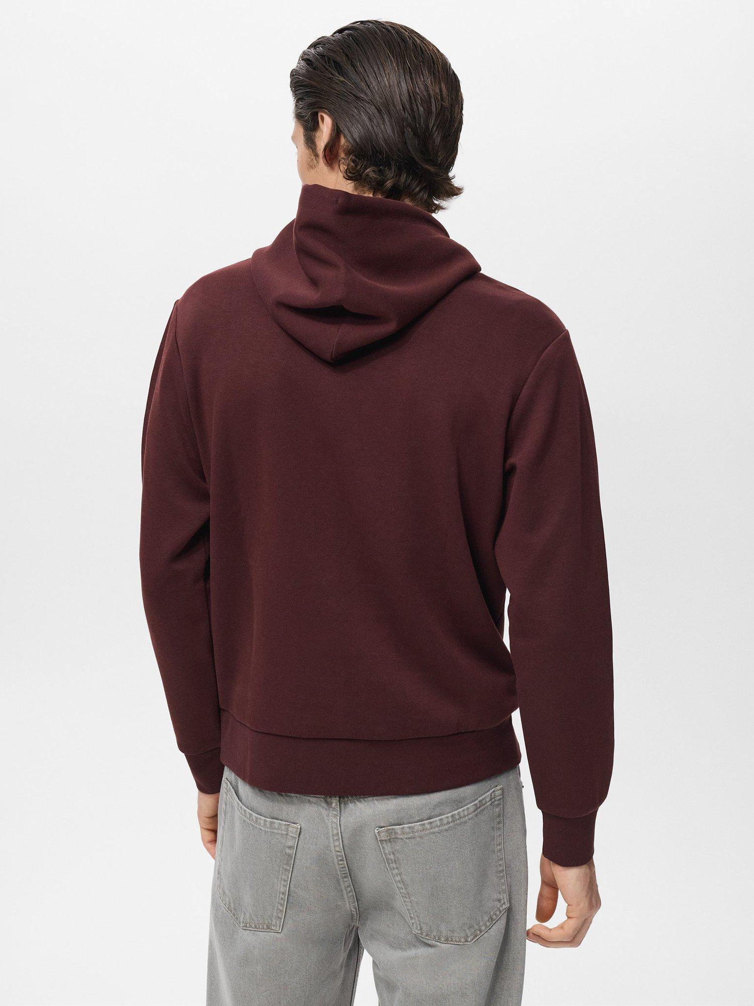 Product image 4 of 8, which shows Mango Bono Cotton Blend Hoodie, Dark Red, XXL