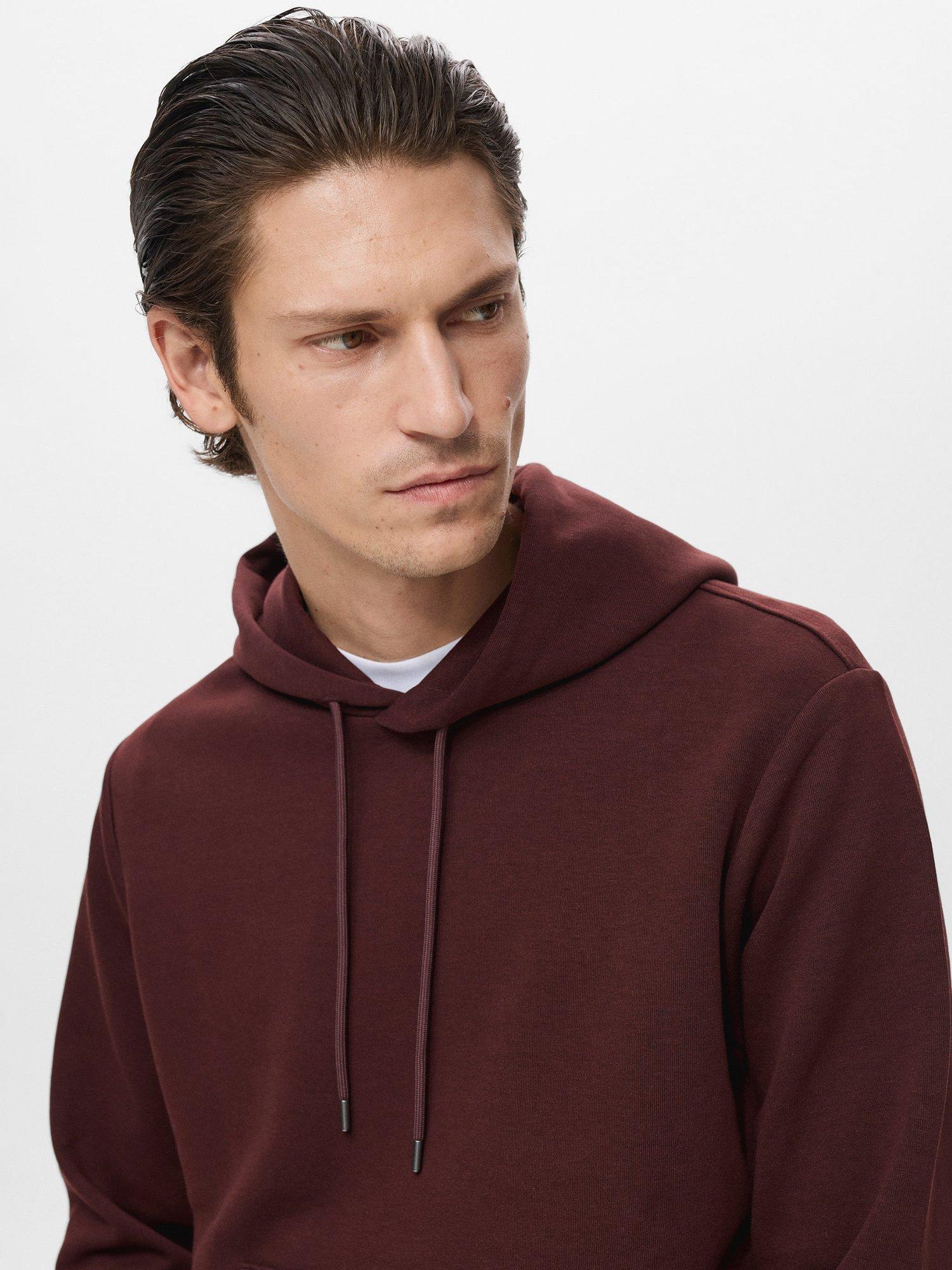 Product image 6 of 8, which shows Mango Bono Cotton Blend Hoodie, Dark Red, XXL