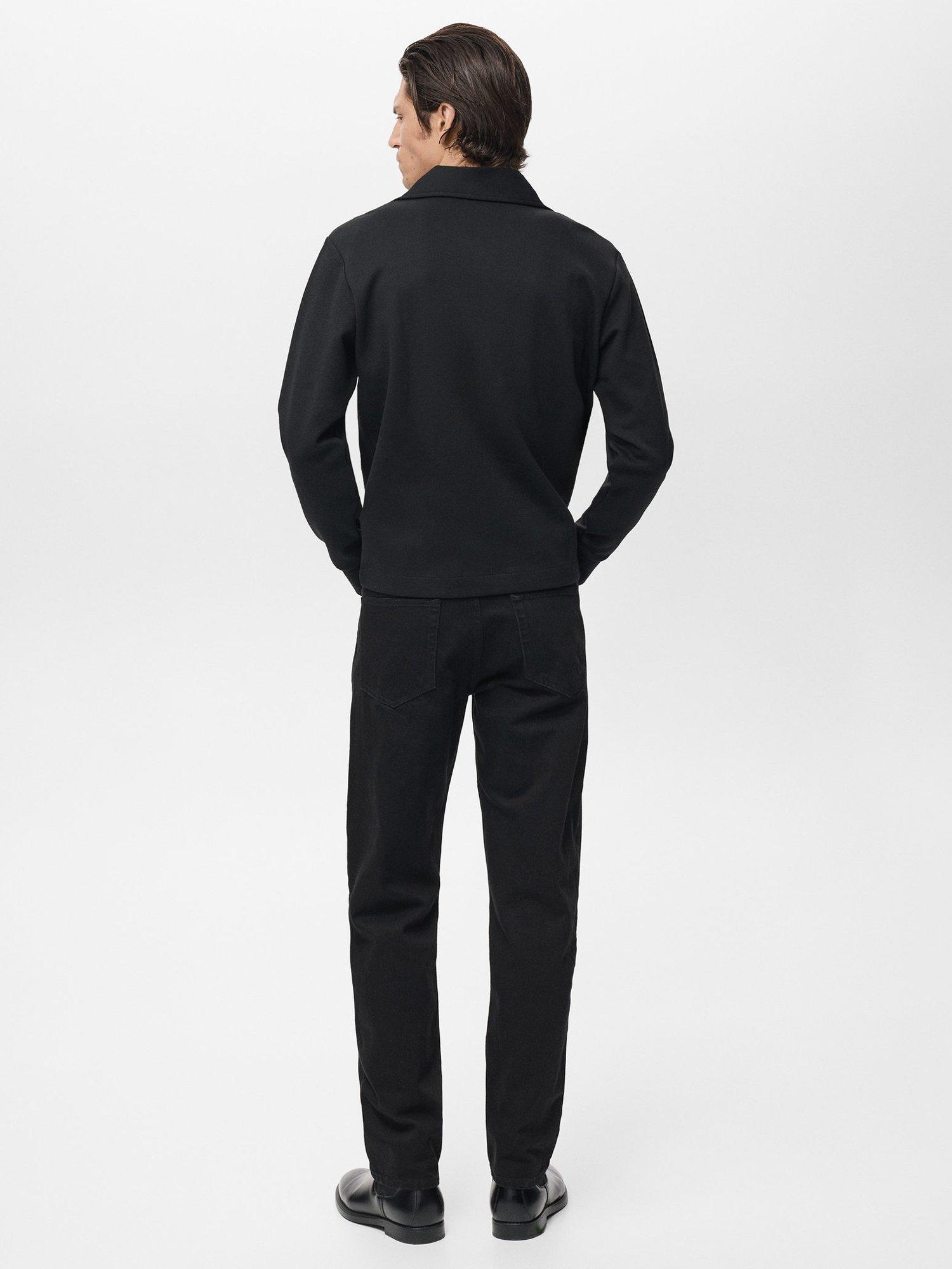 Product image 4 of 8, which shows Mango Winny Cotton Blend Zip-Neck Jumper, Black, L