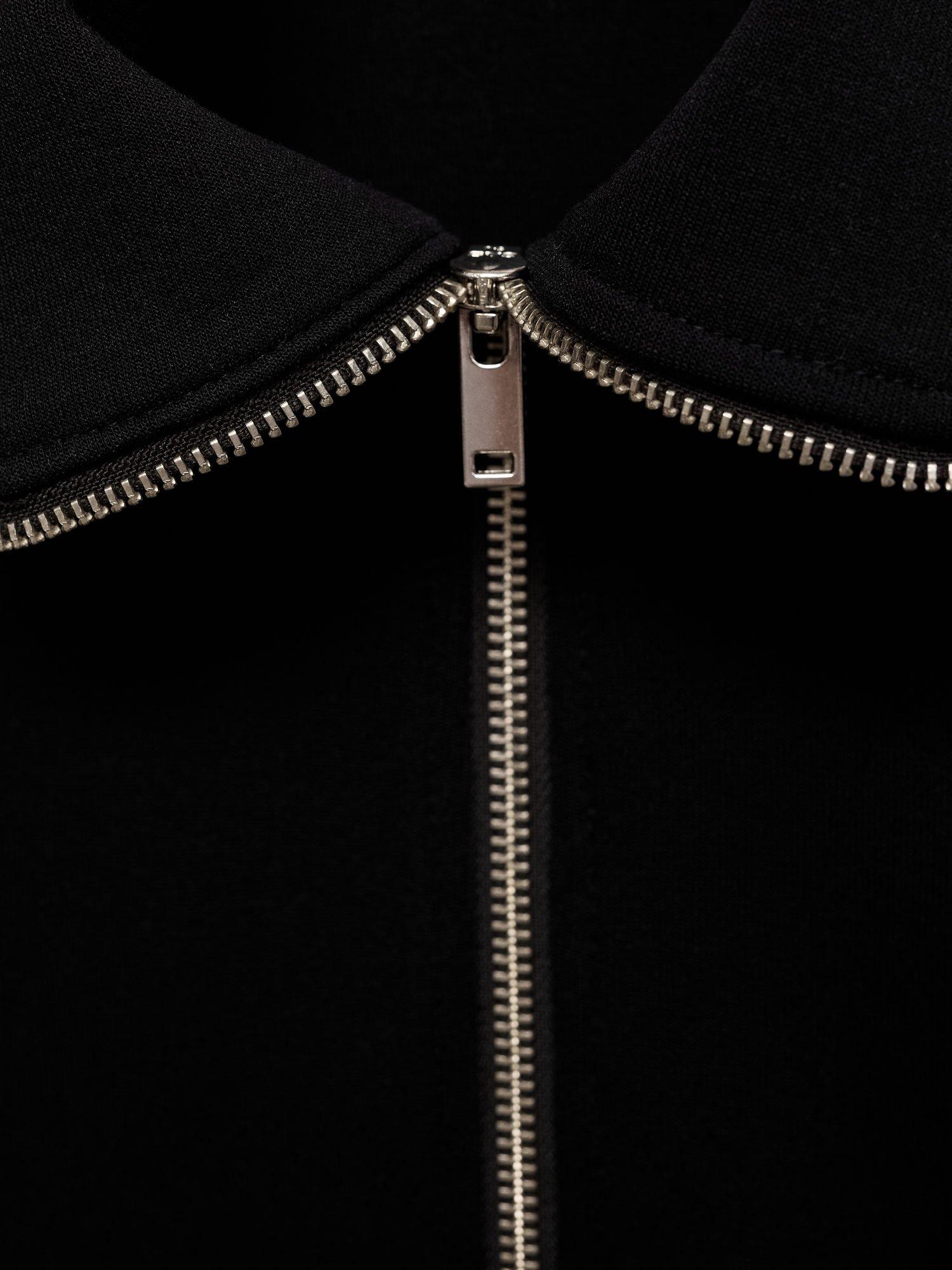 Product image 8 of 8, which shows Mango Winny Cotton Blend Zip-Neck Jumper, Black, L