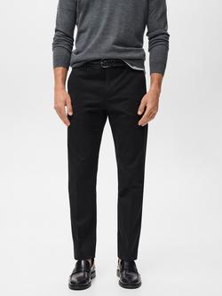 Mango Nicco Stretch Cotton Blend Trousers, Navy, Navy