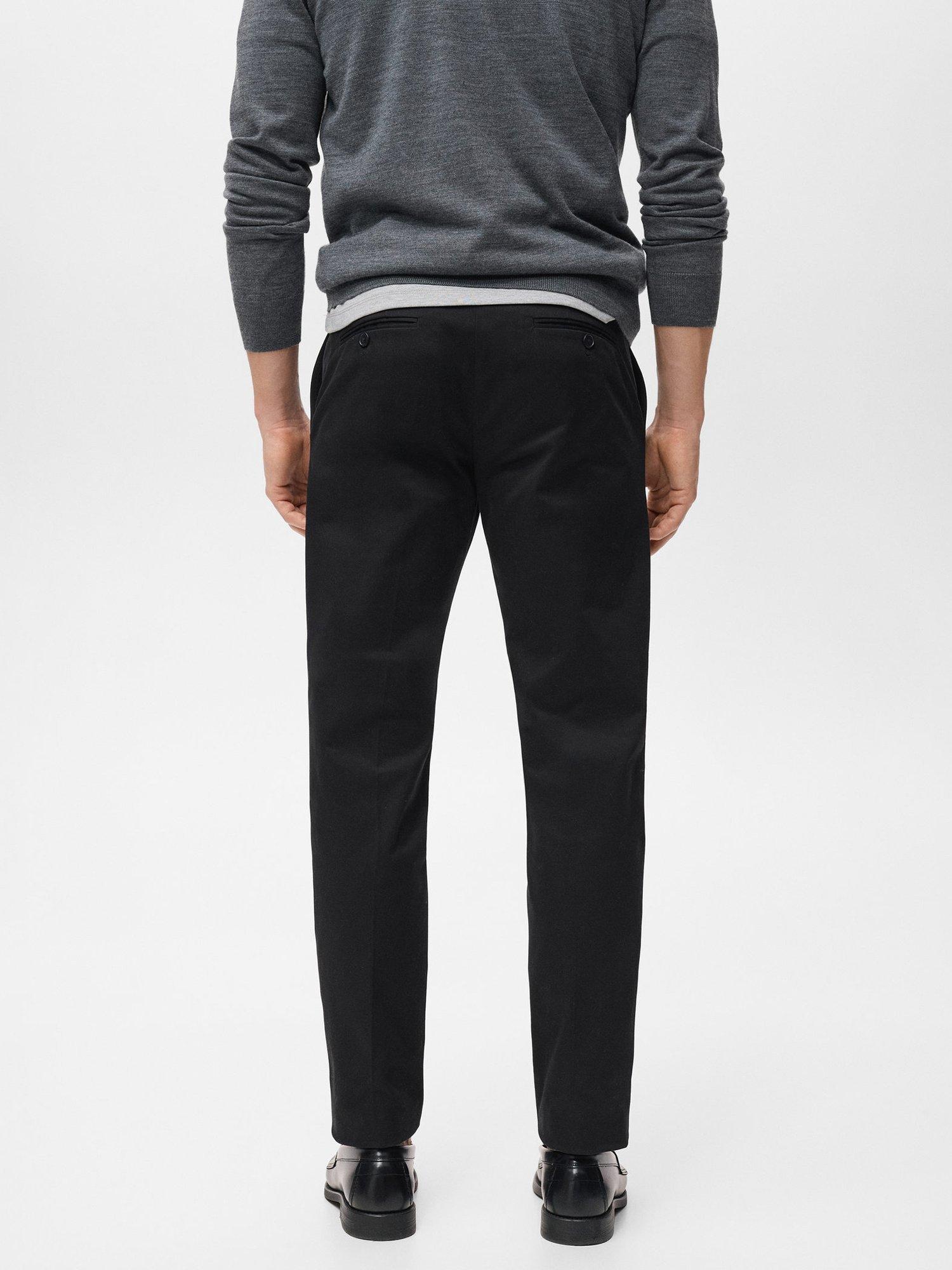 Product image 4 of 7, which shows Mango Nicco Stretch Cotton Blend Trousers, Navy, 31