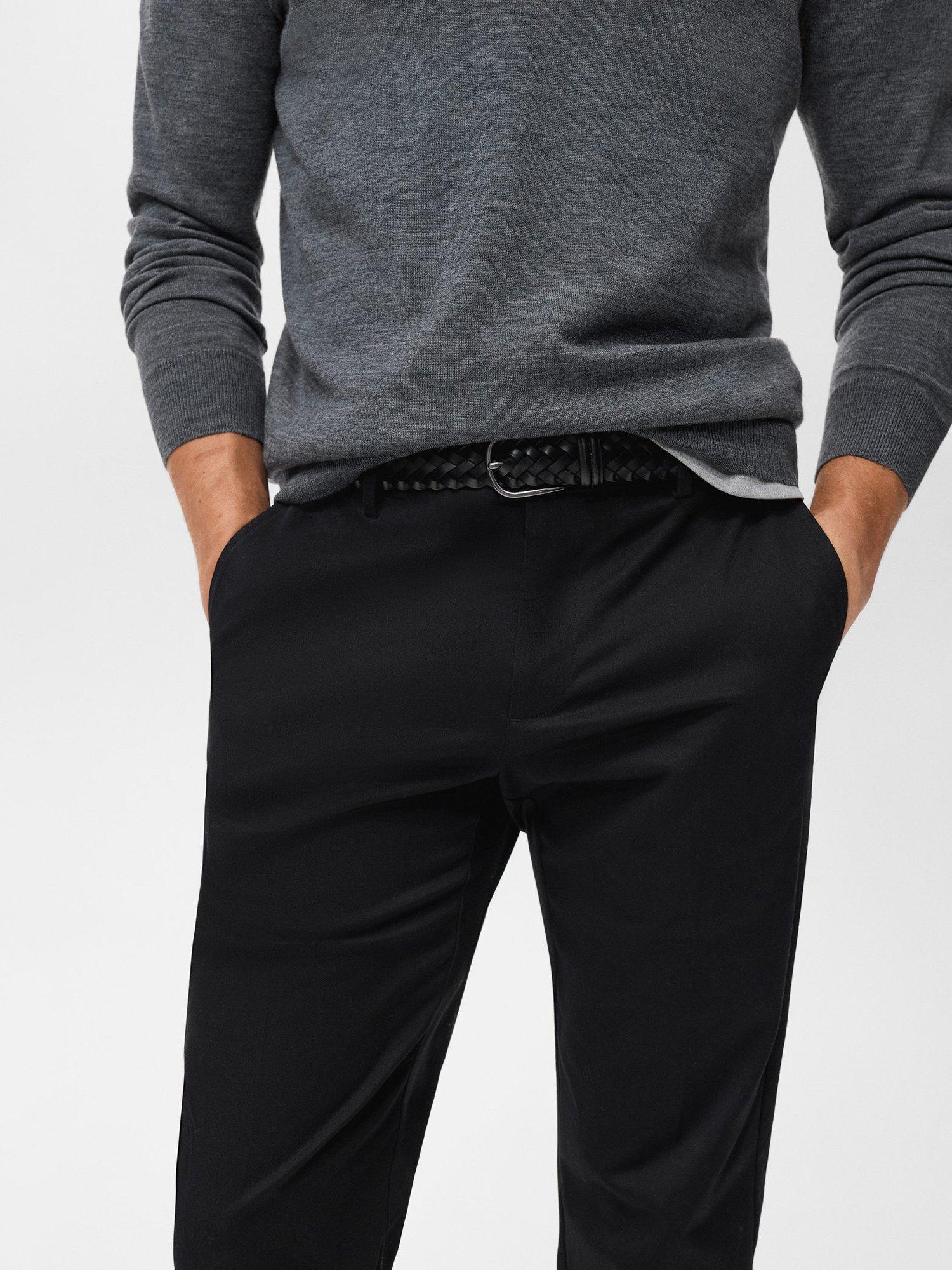 Product image 5 of 7, which shows Mango Nicco Stretch Cotton Blend Trousers, Navy, 31