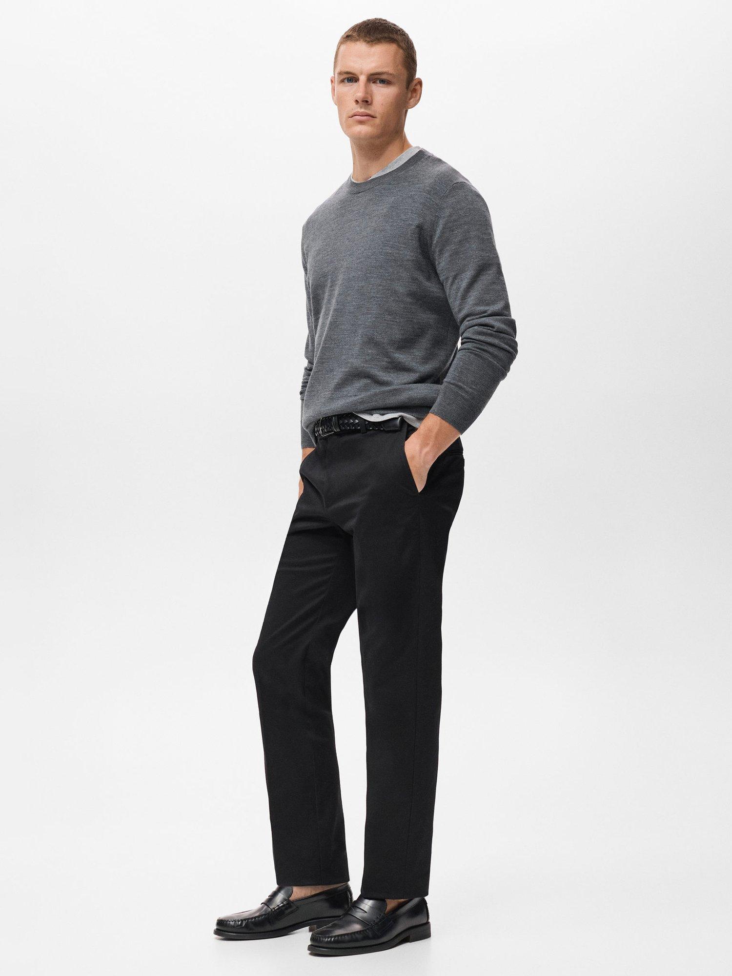 Product image 6 of 7, which shows Mango Nicco Stretch Cotton Blend Trousers, Navy, 31