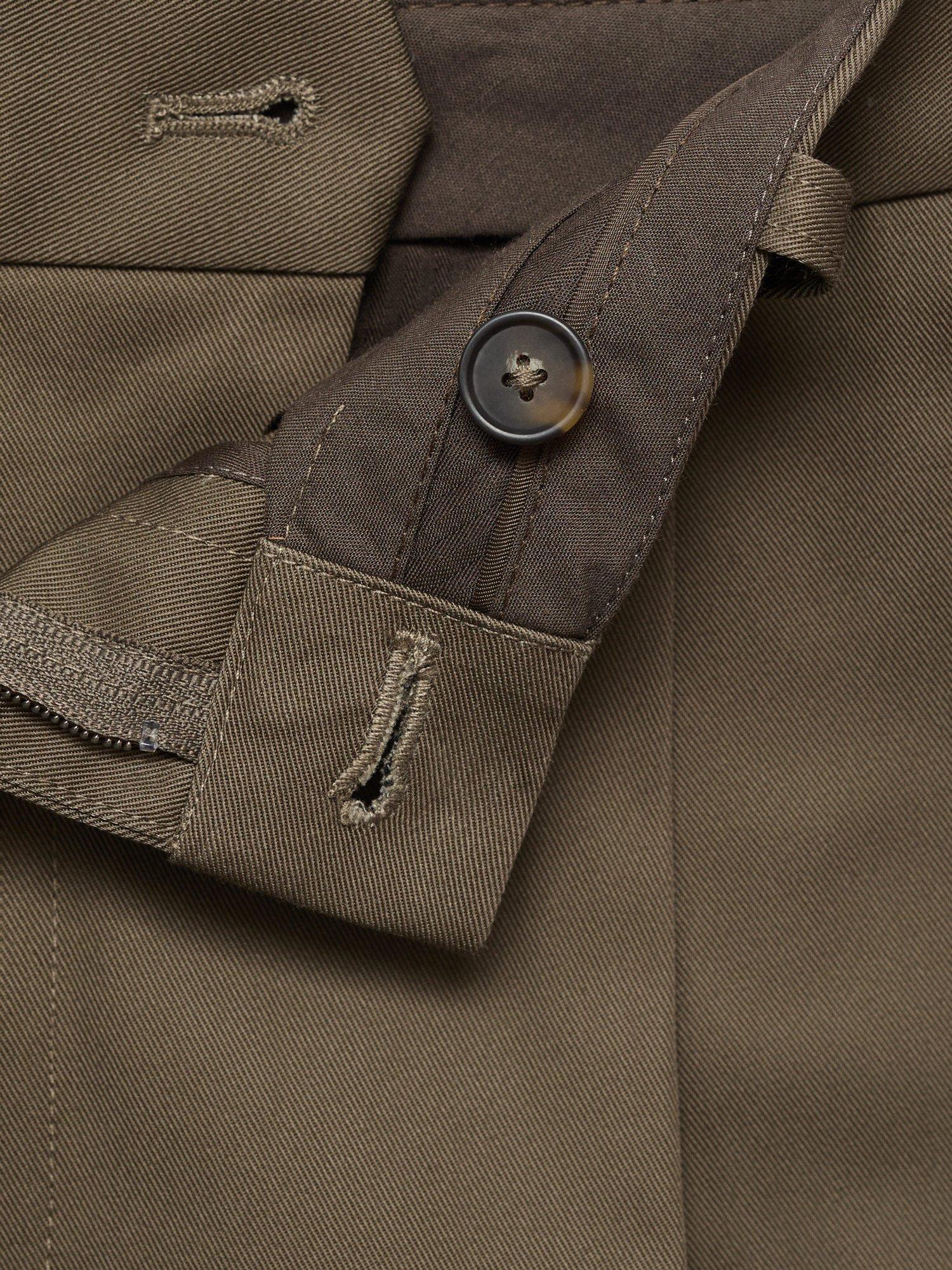 Product image 8 of 8, which shows Mango Tampa Cotton Straight Fit Trousers, Brown, 30
