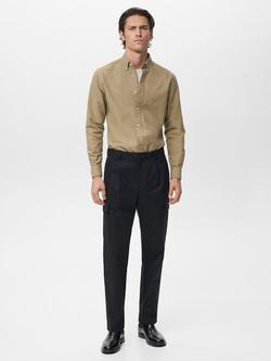 Mango Straight Cut Cargo Trousers, Navy - view 2, Navy