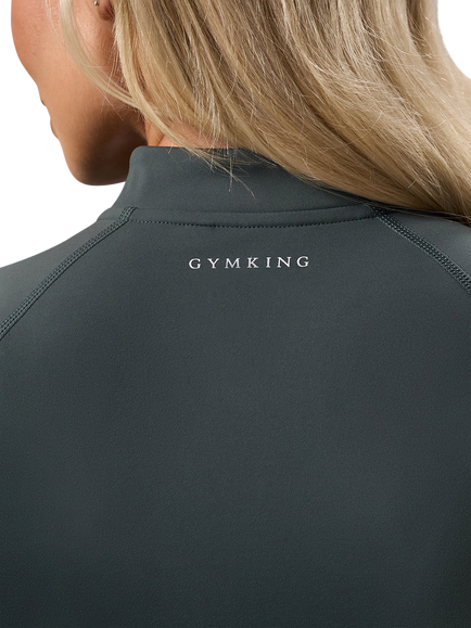 Gym King 365 Sports Funnel Neck Top - view 2, Green Smoke