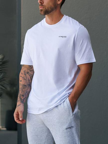 Gym King Pure Cotton Established Short Sleeve T-Shirt - view 2, White