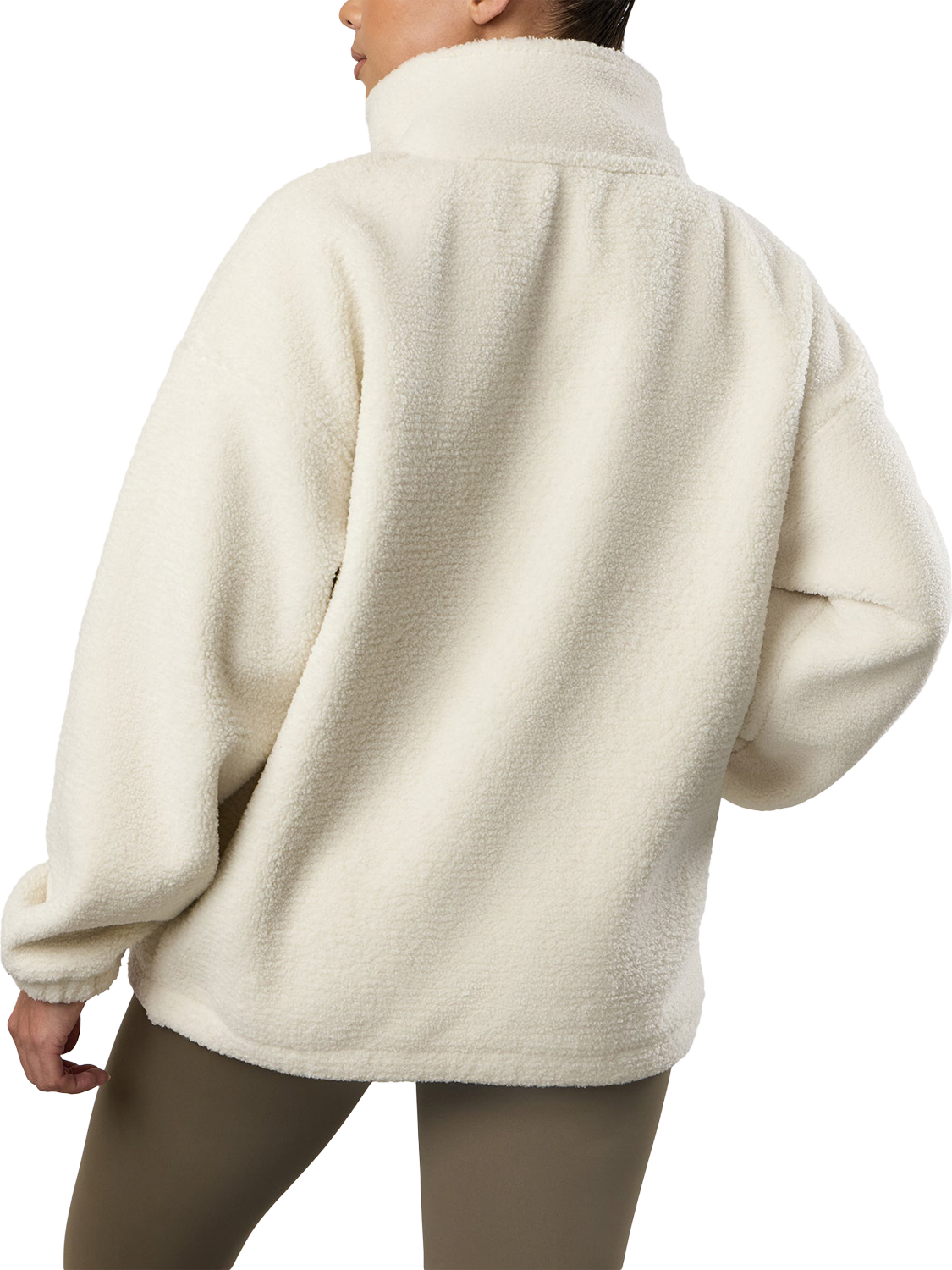 Product image 3 of 6, which shows Gym King Women's Full Zip Borg Jacket, Cream, 10