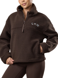 Gym King Borg Relaxed Quarter Zip Jacket, Dark Chocolate, Dark Chocolate