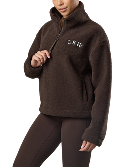 Gym King Borg Relaxed Quarter Zip Jacket, Dark Chocolate - view 2, Dark Chocolate