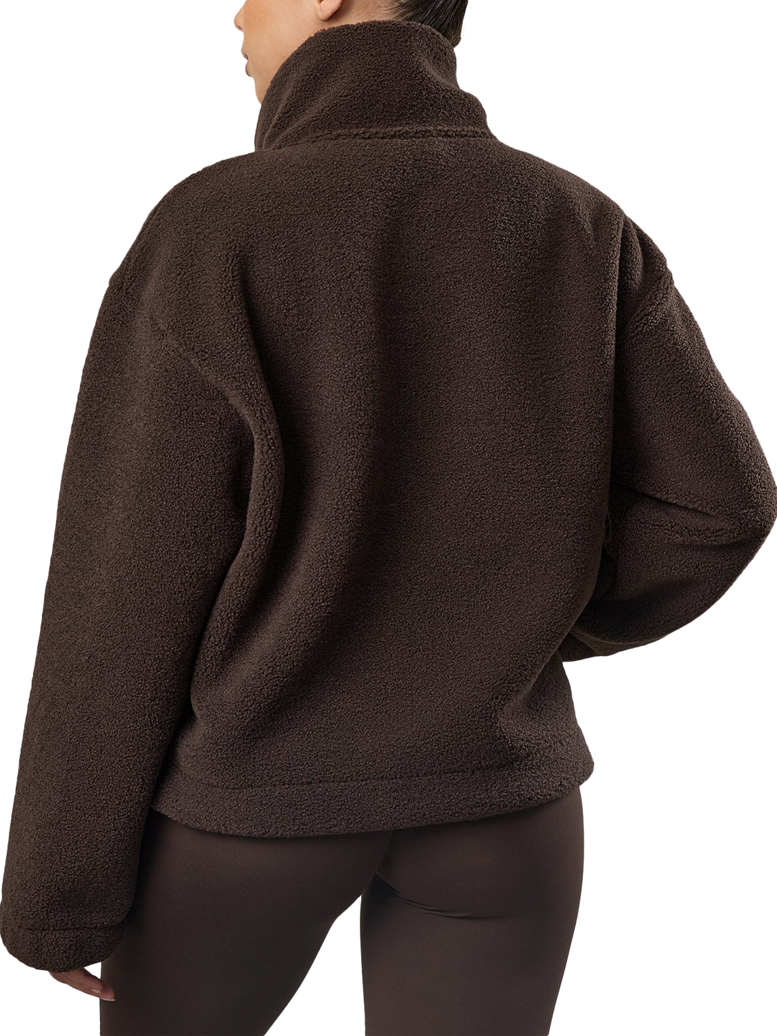 Product image 3 of 8, which shows Gym King Borg Relaxed Quarter Zip Jacket, Dark Chocolate, 18