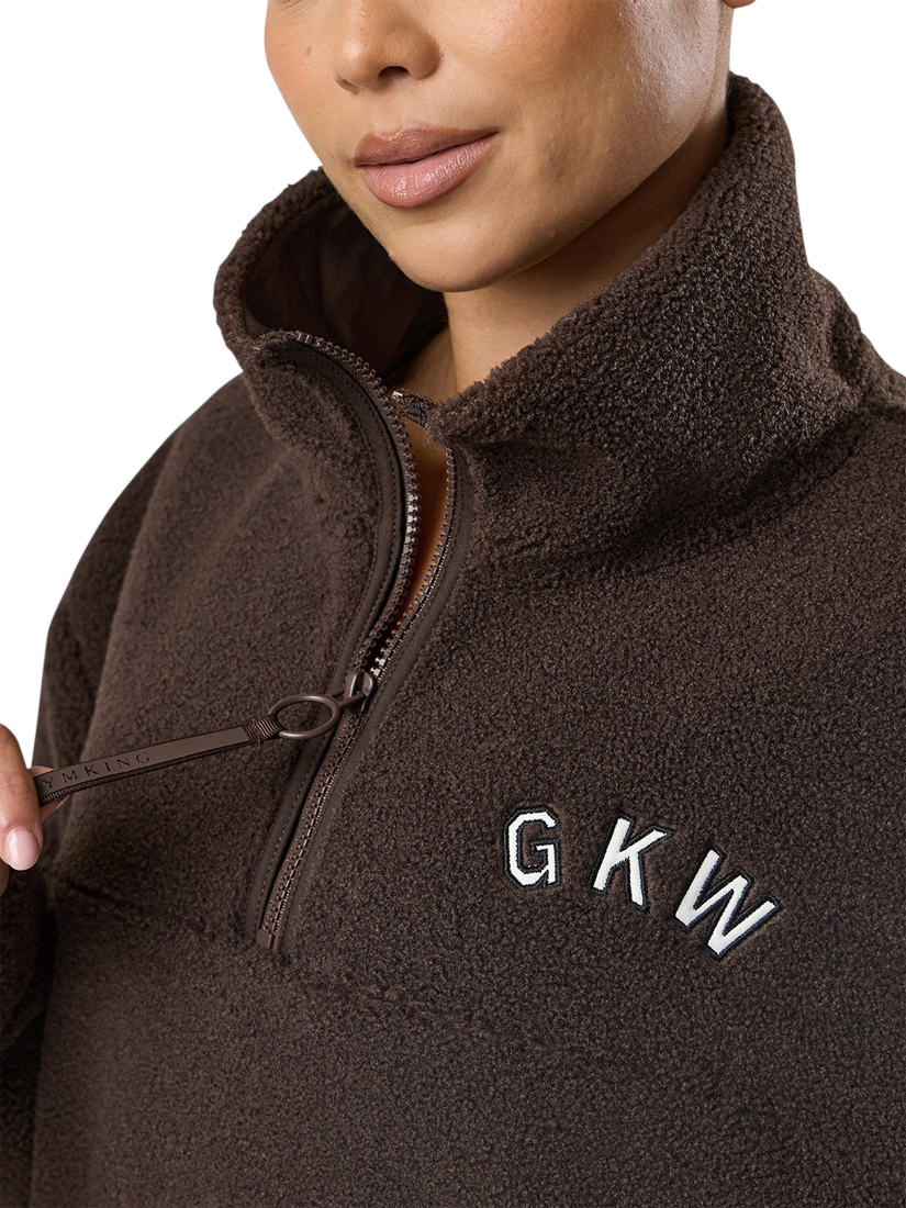 Product image 4 of 8, which shows Gym King Borg Relaxed Quarter Zip Jacket, Dark Chocolate, 18