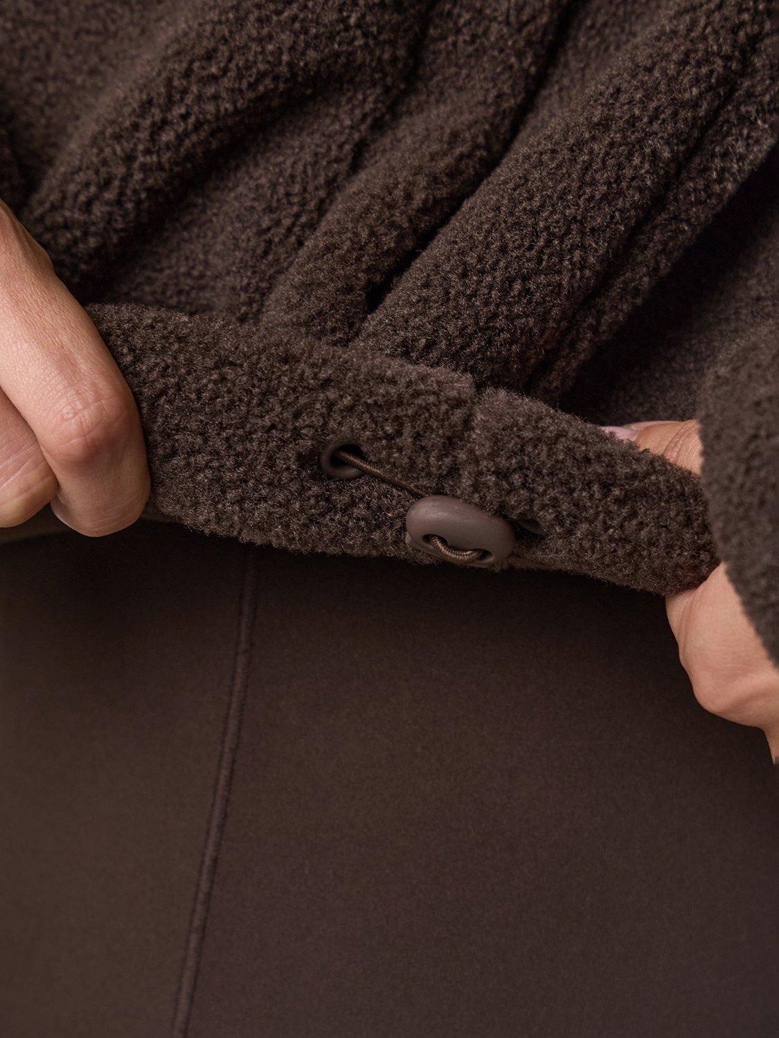 Product image 7 of 8, which shows Gym King Borg Relaxed Quarter Zip Jacket, Dark Chocolate, 18