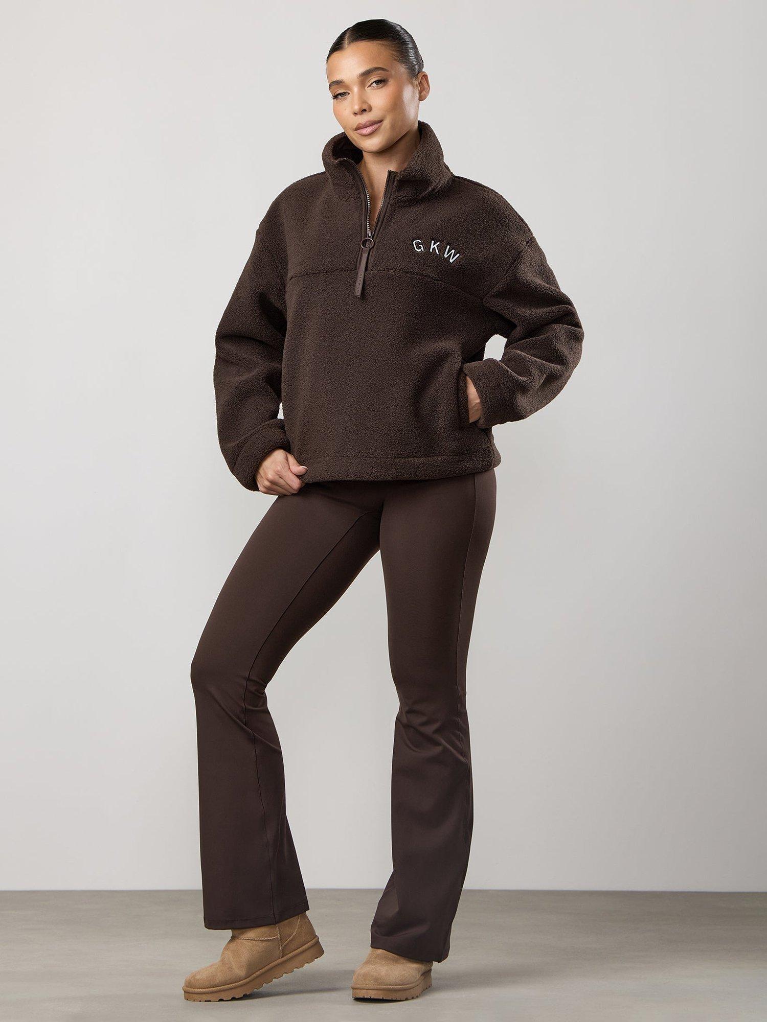 Product image 8 of 8, which shows Gym King Borg Relaxed Quarter Zip Jacket, Dark Chocolate, 18