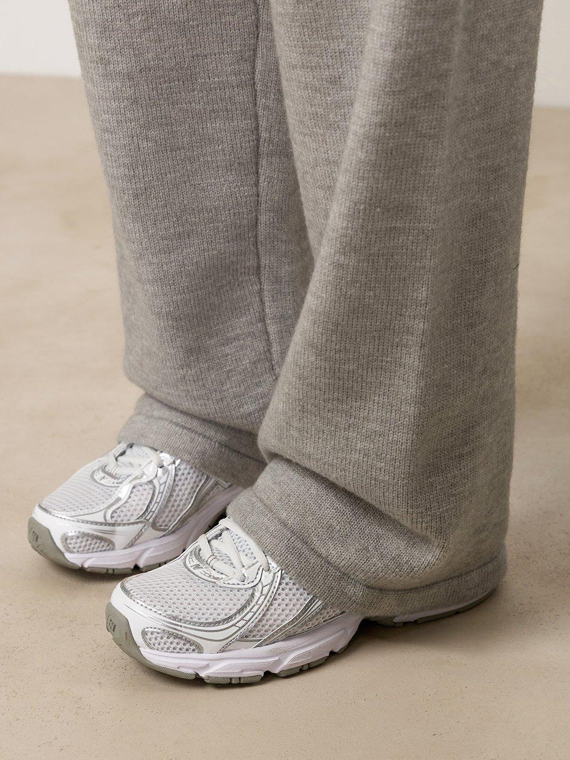 Product image 6 of 7, which shows Gym King Oversized Knitted Trousers, Snow Marl, 16