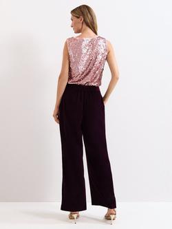 Phase Eight Valentina Velvet Trousers, Purple - view 2, Purple