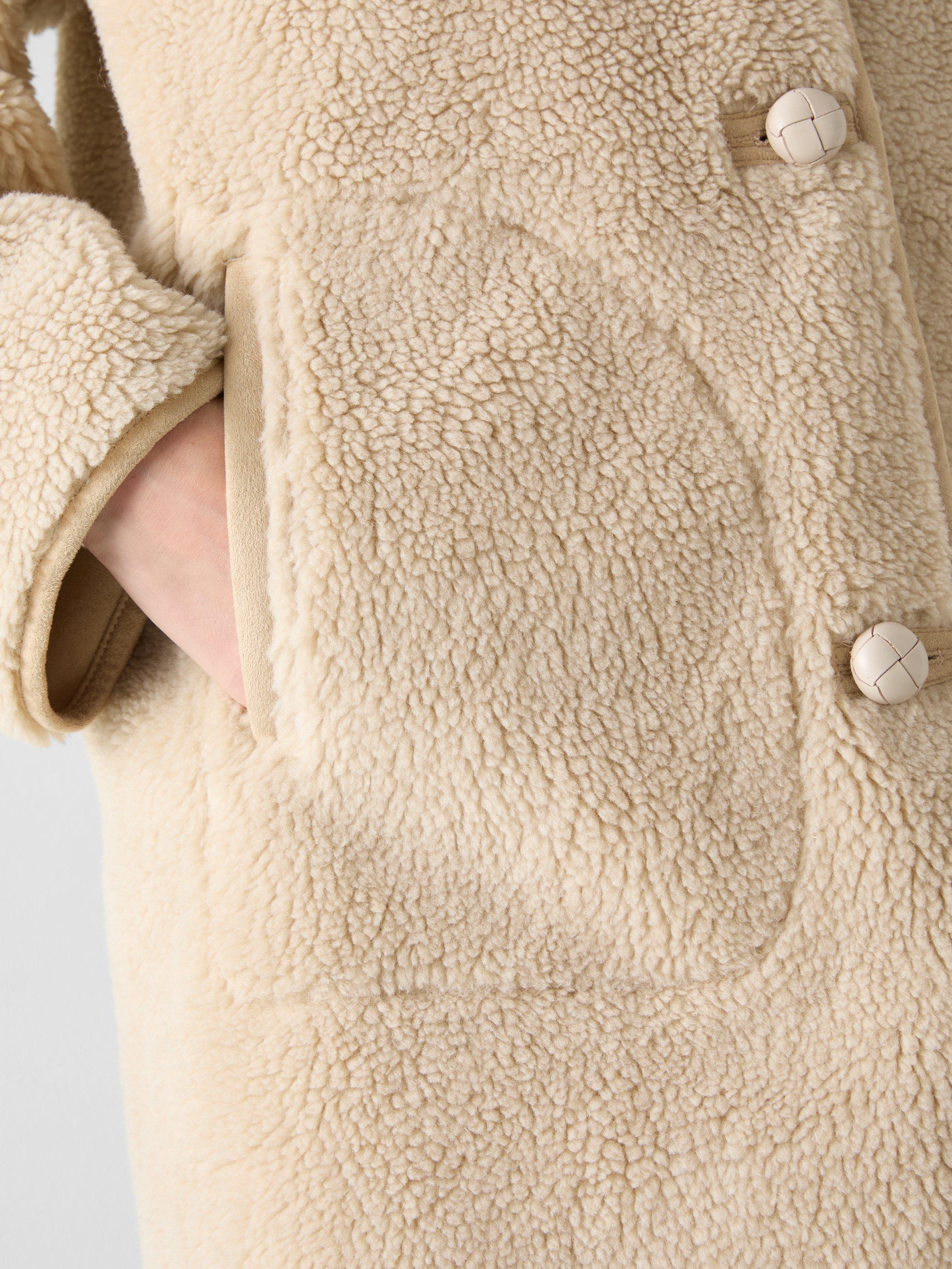 Product image 3 of 4, which shows L.K.Bennett Farah Borg Coat, Ecru, S