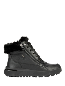 Geox Dalyla ABX Leather Blend Ankle Boots, Black, Black