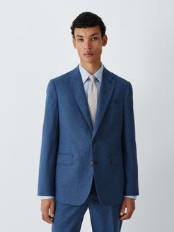 John Lewis J. Lewis Italian Premium Puppytooth Wool Blend Regular Fit Suit Jacket, Blue Check, Blue Check