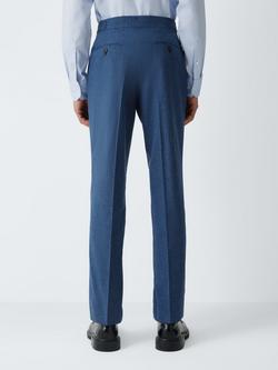 John Lewis J. Lewis Italian Premium Puppytooth Wool Blend Regular Fit Suit Trousers, Blue Check - view 2, Blue Check