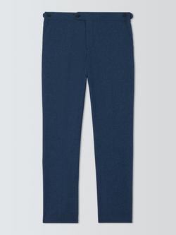 John Lewis Premium Puppytooth Wool Blend Regular Fit Suit Trousers, Blue Check, Blue Check