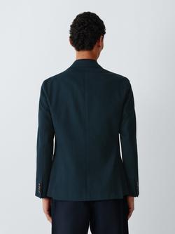 John Lewis J. Lewis Texture Herringbone Cotton Slim Fit Blazer - view 2, Navy