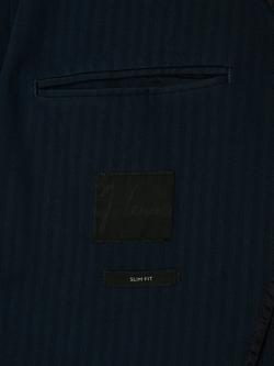 John Lewis Premium Texture Herringbone Cotton Slim Fit Blazer - view 2, Navy