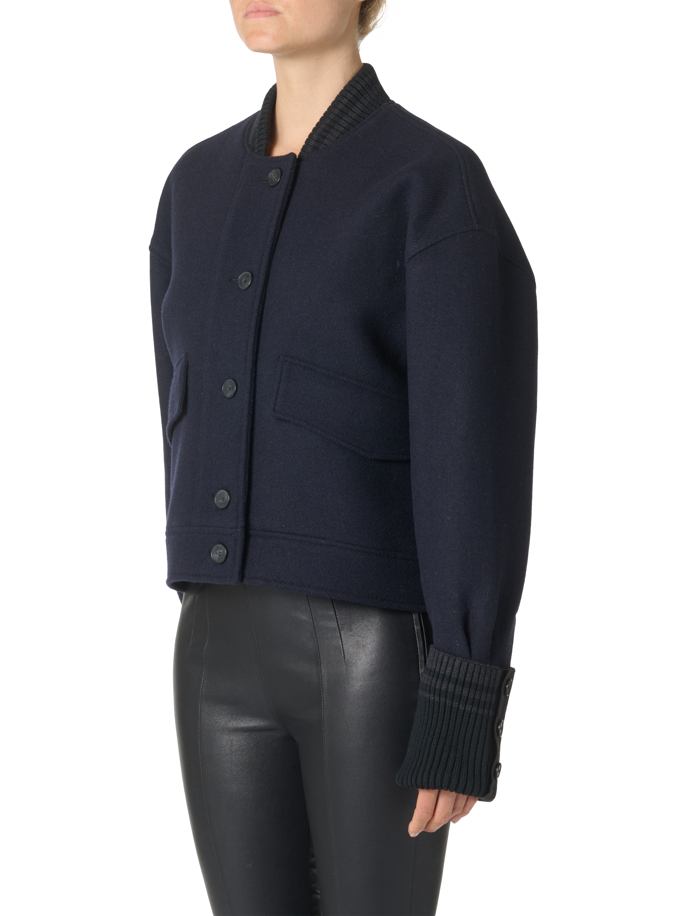 Product image 3 of 4, which shows IRO Isatis Boxy Wool Rich Jacket, Navy, 36