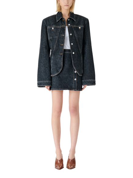 IRO Isya Denim Mini Skirt, Dark Blue, Dark Blue