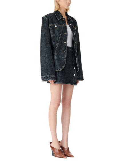 IRO Isya Denim Mini Skirt, Dark Blue - view 2, Dark Blue