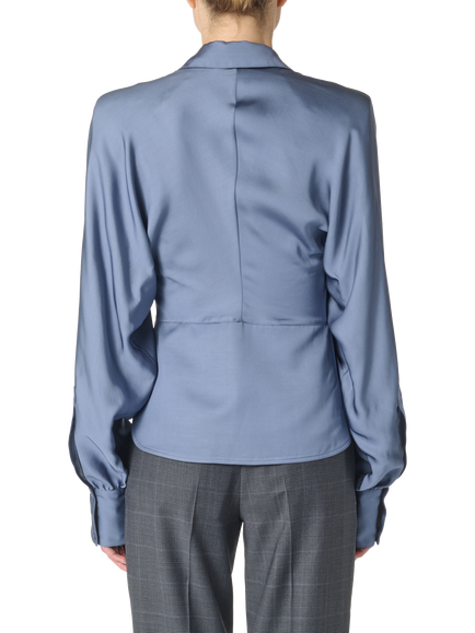 IRO Tyhoa Cinched Long Sleeve Shirt, Blue - view 2, Blue