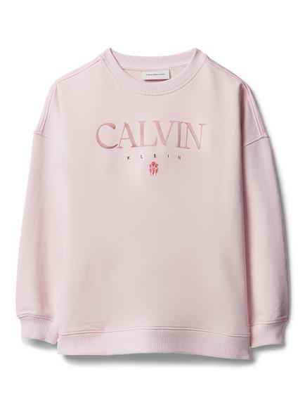 Calvin Klein Kids' Oversized Logo Jumper, Pearly Pink, Pearly Pink