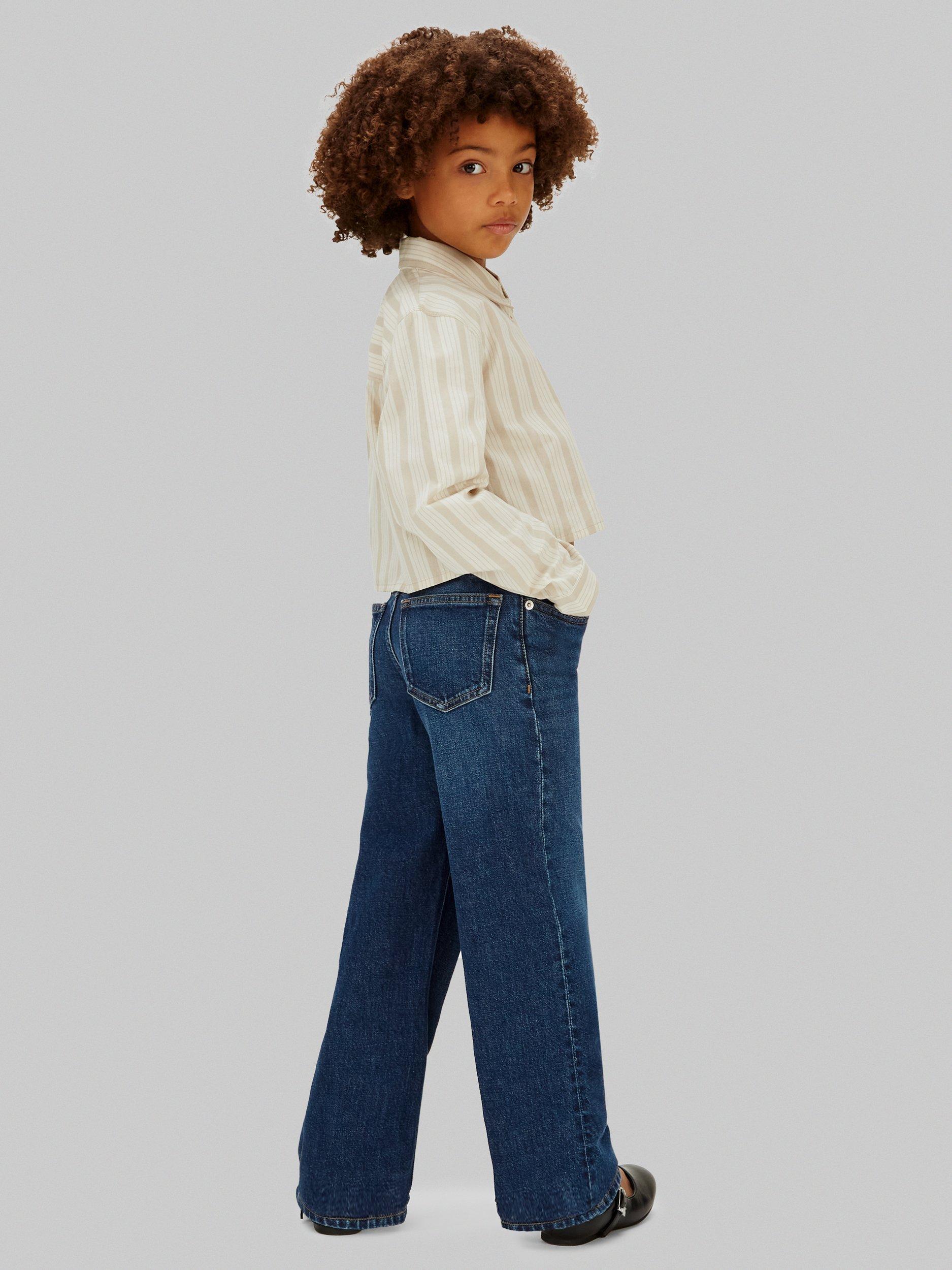 Product image 2 of 5, which shows Calvin Klein Kids' Wide Leg Jeans, Authentic Dark Blue, 8 years