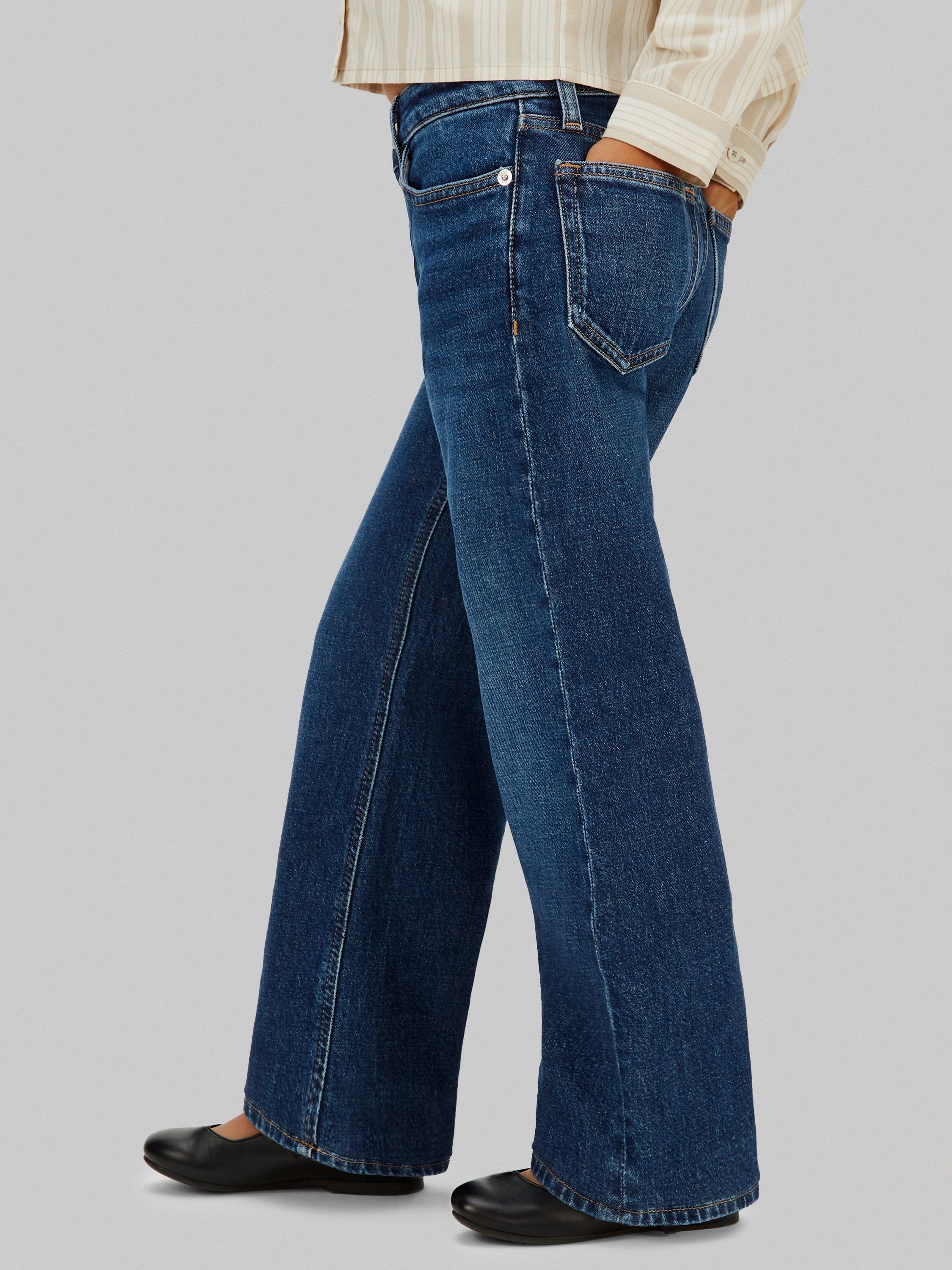 Product image 3 of 5, which shows Calvin Klein Kids' Wide Leg Jeans, Authentic Dark Blue, 8 years