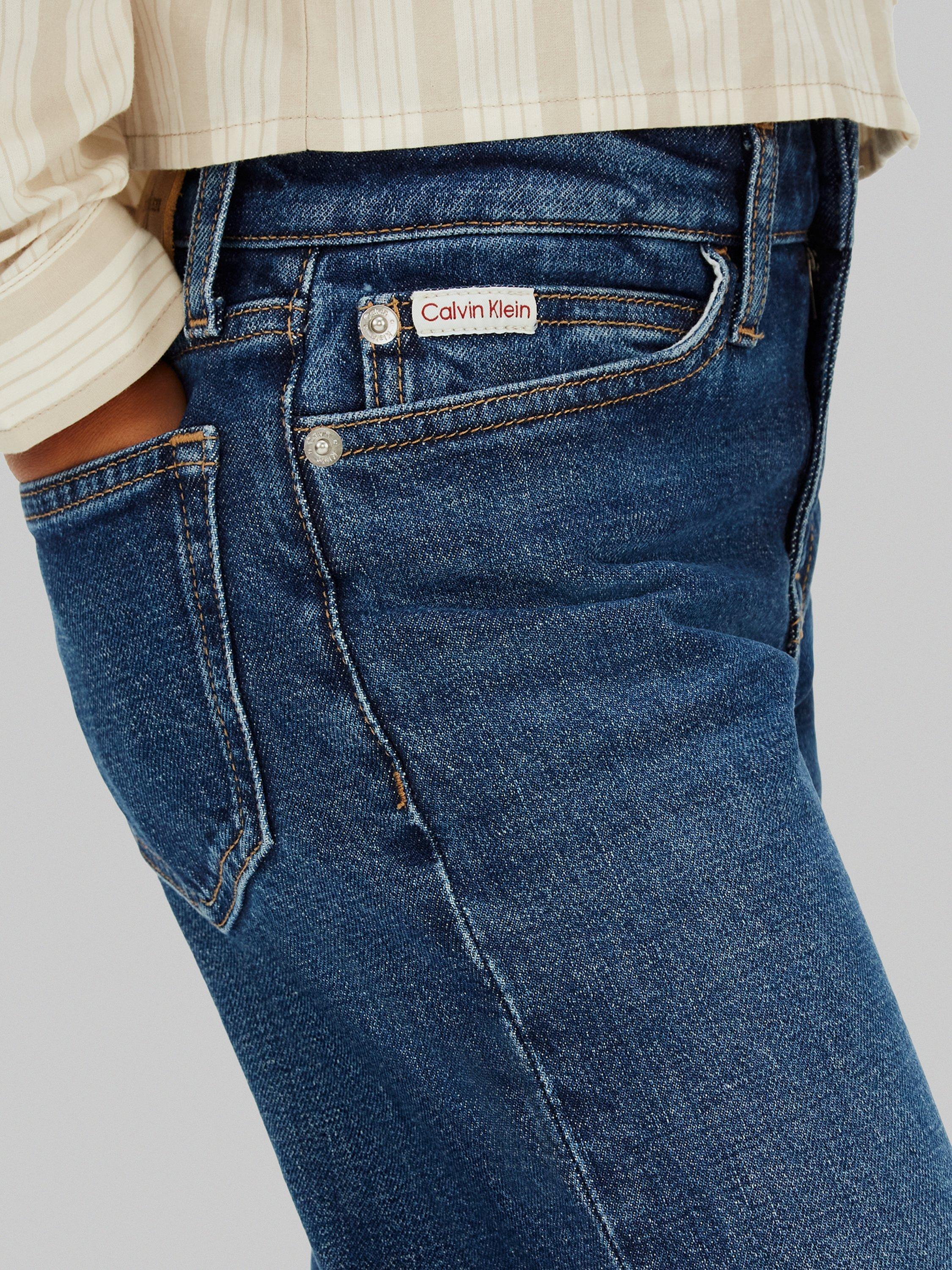 Product image 4 of 5, which shows Calvin Klein Kids' Wide Leg Jeans, Authentic Dark Blue, 8 years
