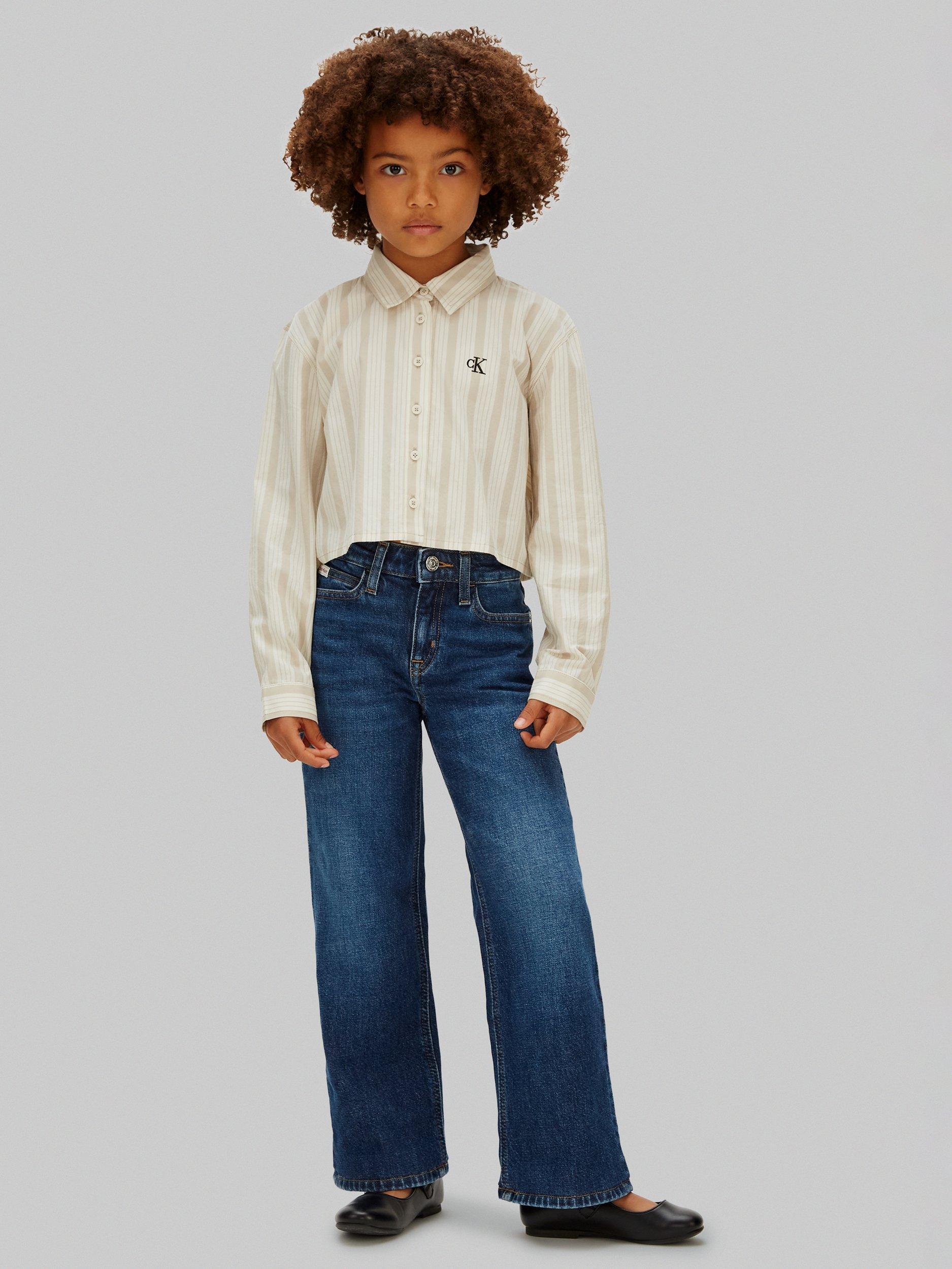 Product image 5 of 5, which shows Calvin Klein Kids' Wide Leg Jeans, Authentic Dark Blue, 8 years