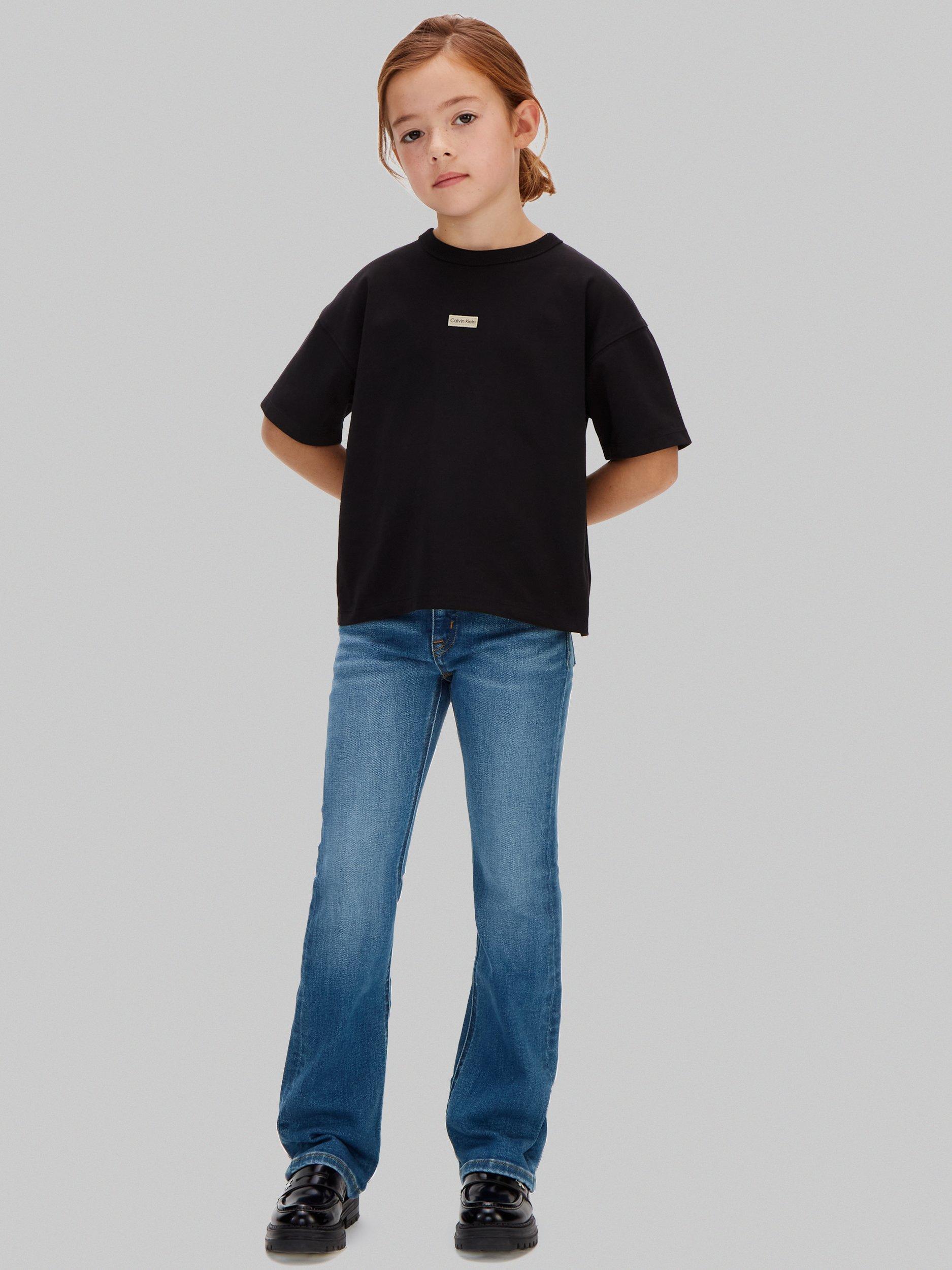 Product image 3 of 5, which shows Calvin Klein Kids' Flared Jeans, Essential Washed Blue, 8 years