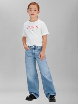 Calvin Klein Kids' Wide Leg Jeans, Cloudy Blue, Cloudy Blue
