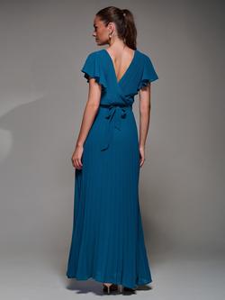 Jolie Moi Pleated Chiffon Dress - view 2, Teal