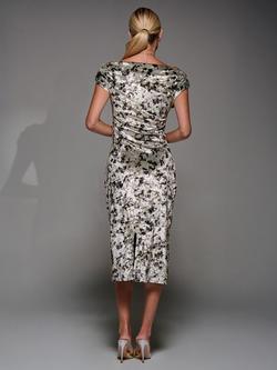 Jolie Moi Velvet Ruched Dress - view 2, Neutral