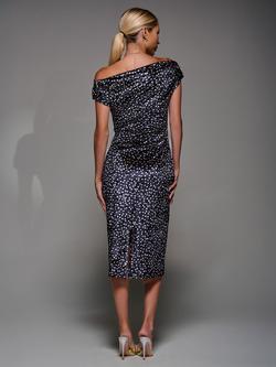 Jolie Moi Velvet Ruched Dress - view 2, Black